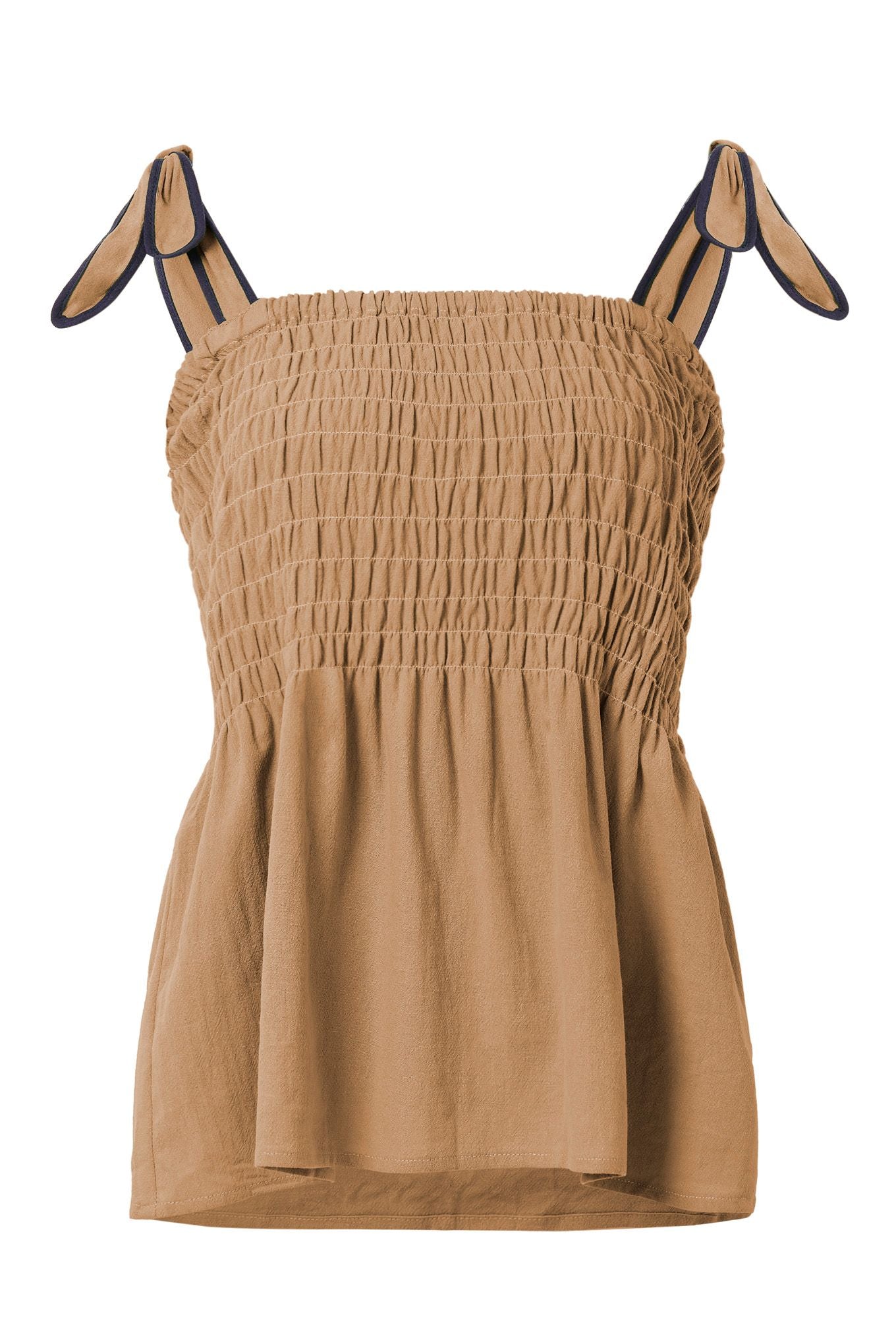 GAIA - Organic Cotton Seersucker Vest  - Tan