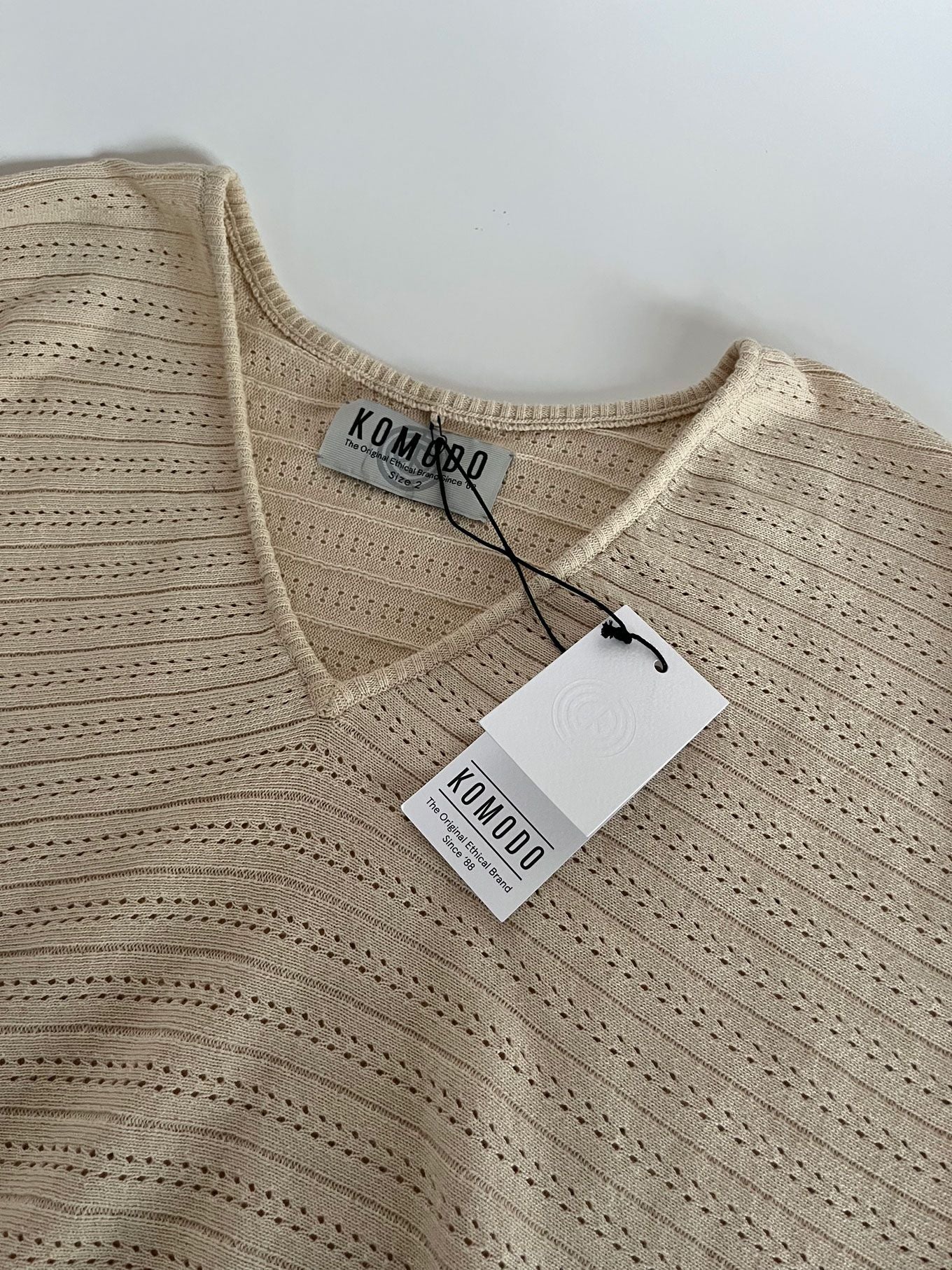 CLOVER - Pointelle Knit Organic Cotton Jumper - Cream