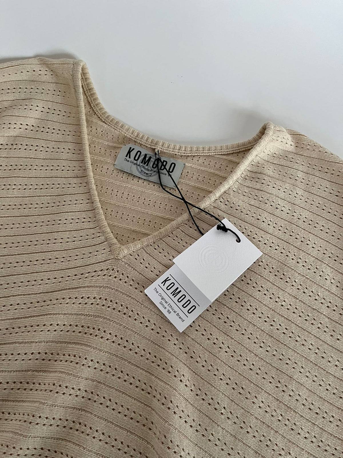 CLOVER - Pointelle Knit Organic Cotton Jumper - Cream