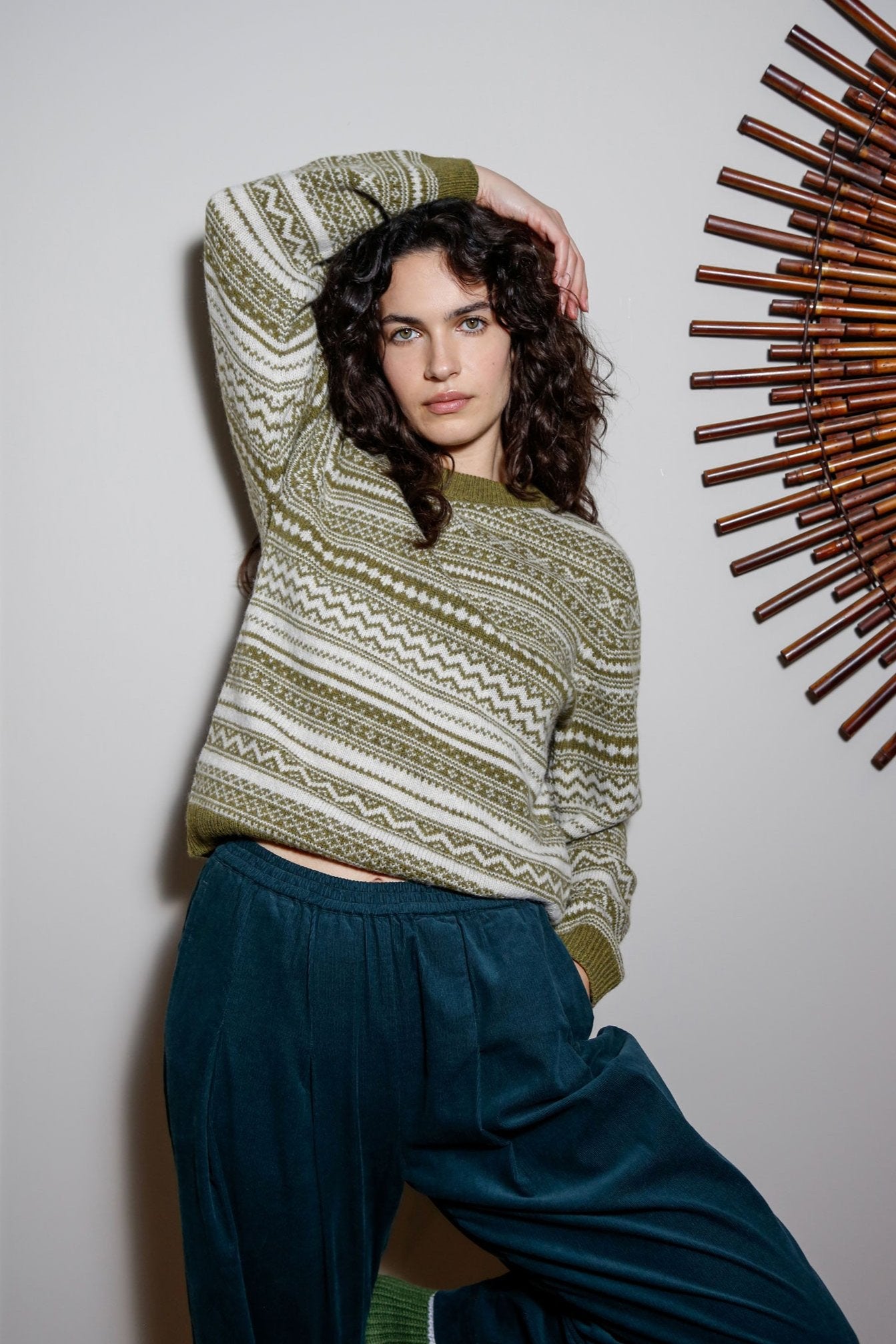 Komodo Tinsel Jumper Green