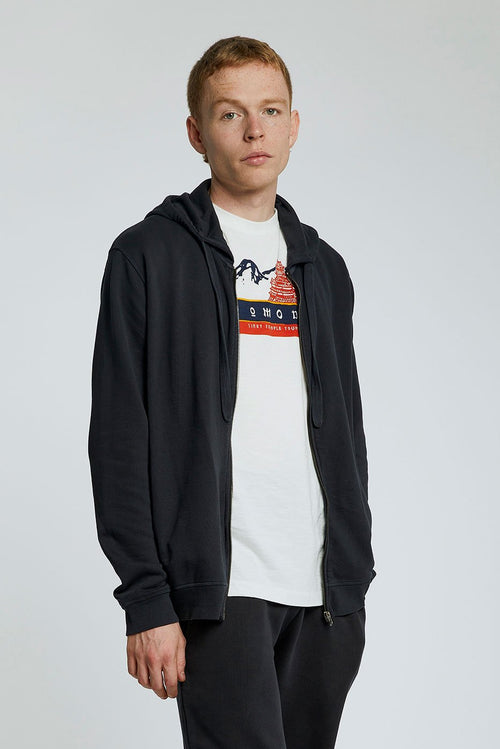 APOLLO Mens - Organic Cotton Zip Hoodie Black