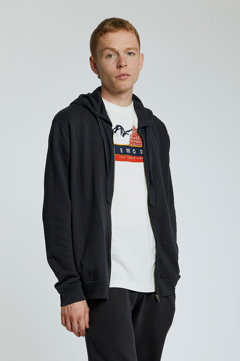 APOLLO Mens - Organic Cotton Zip Hoodie Black