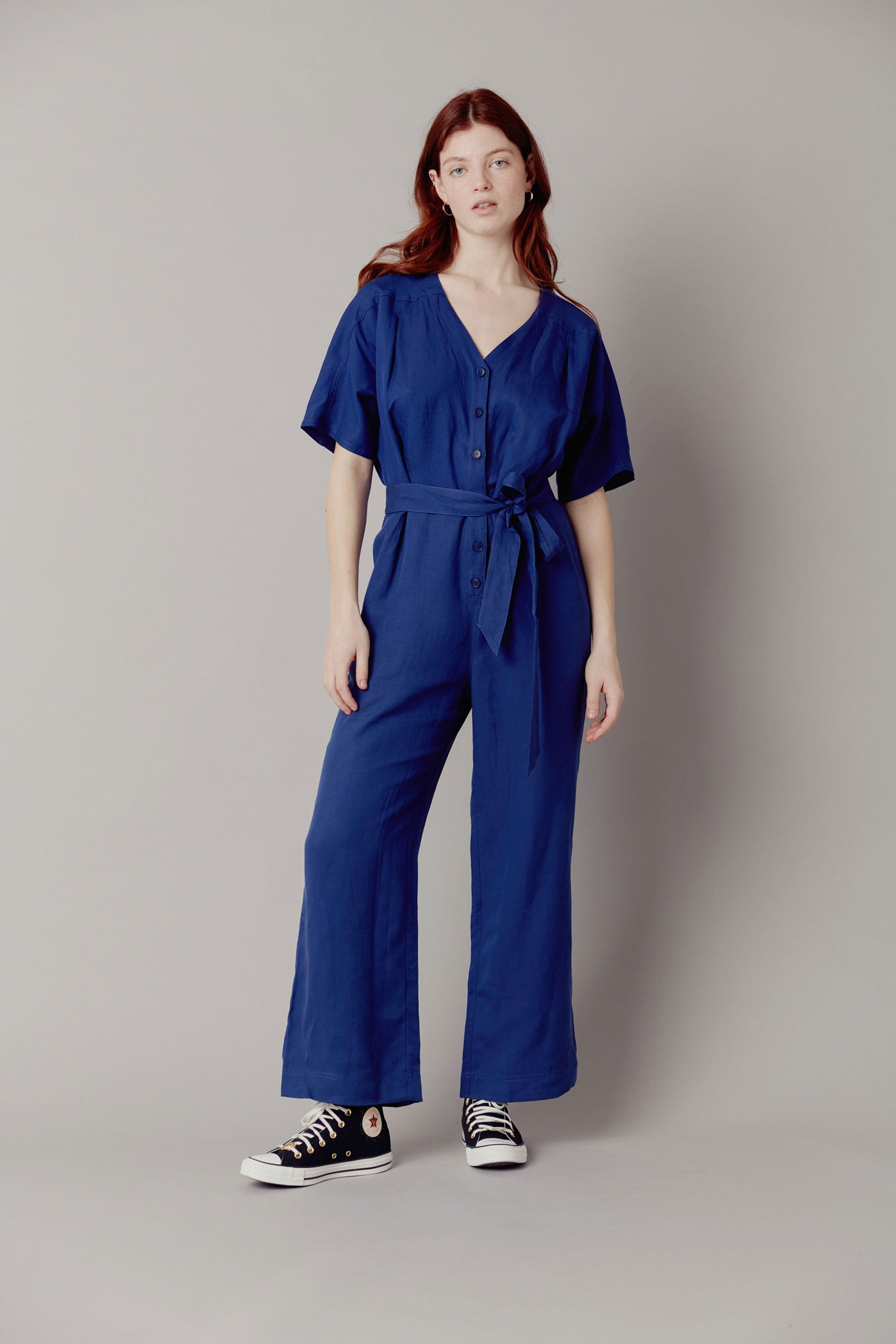 ASTIR - Tencel Linen Jumpsuit True Navy