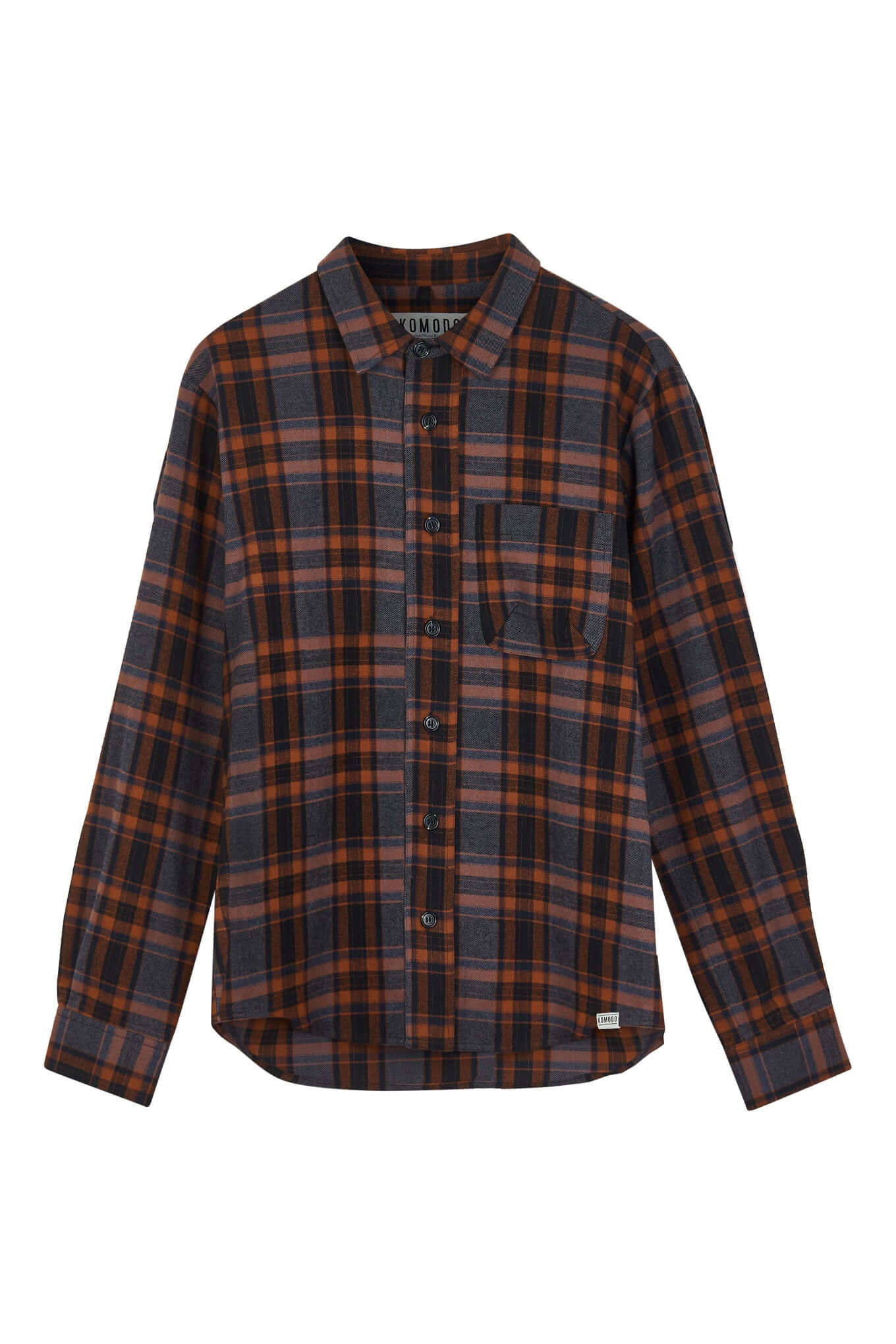 SANTI - Organic Cotton Shirt Tobacco Check