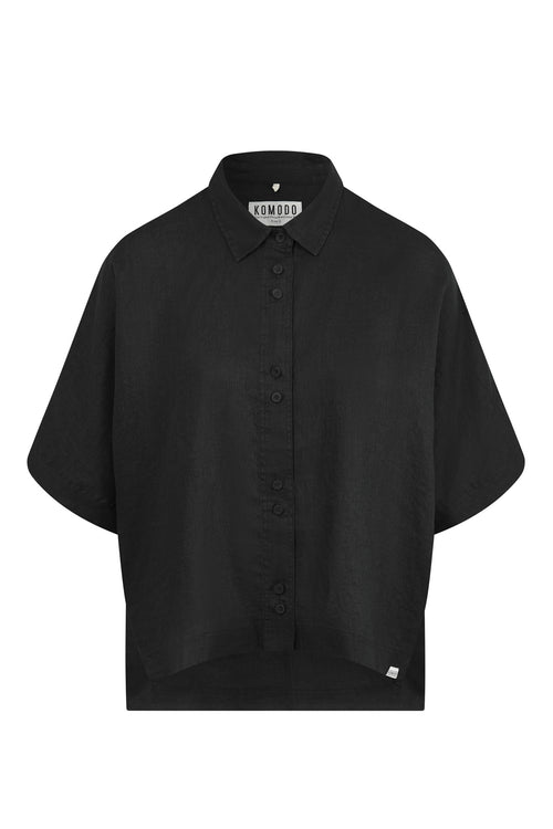 KIMONO Organic Linen Shirt - Black