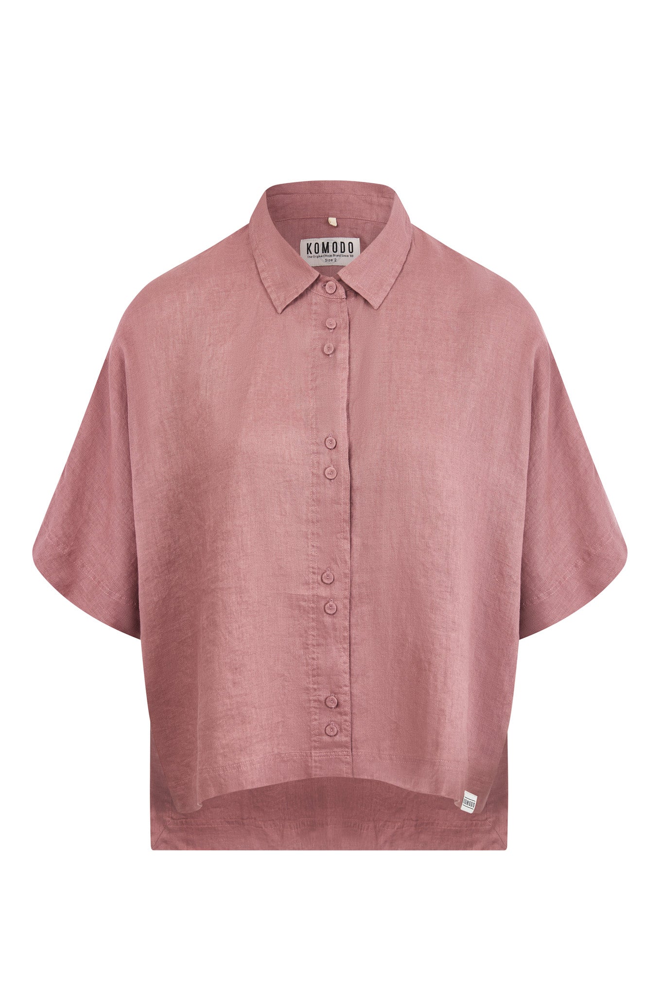 KIMONO Organic Linen Shirt - Dusty Pink