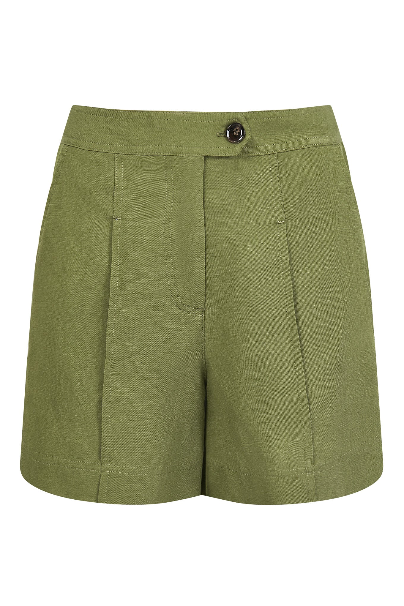EMMIE Tencel Linen Blend Short - Khaki Green