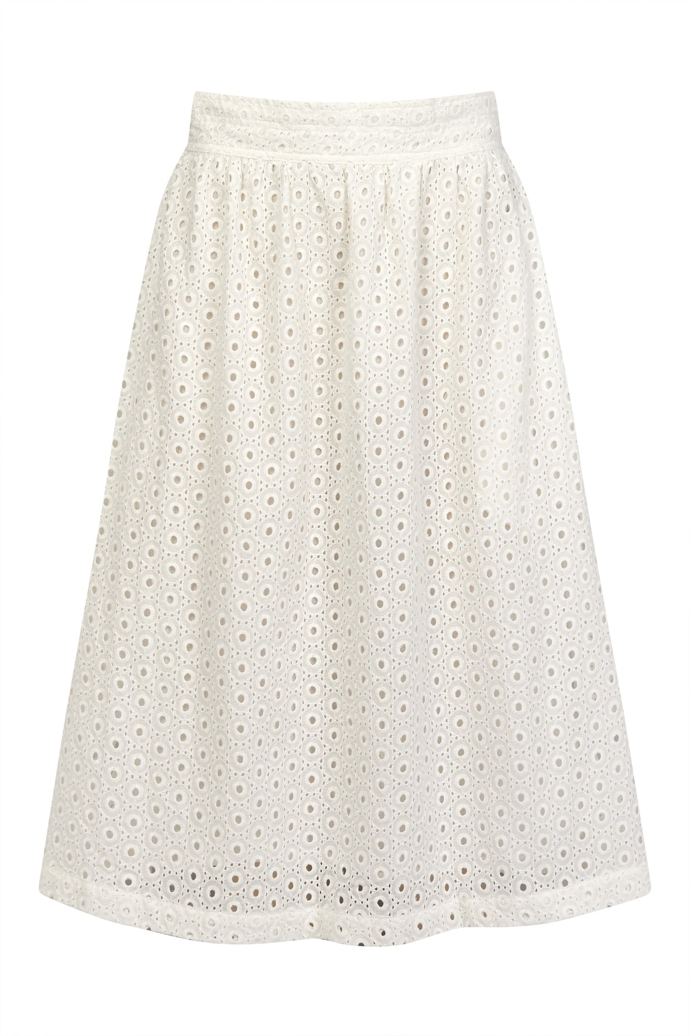 NAMI Organic Cotton Midi Skirt - White