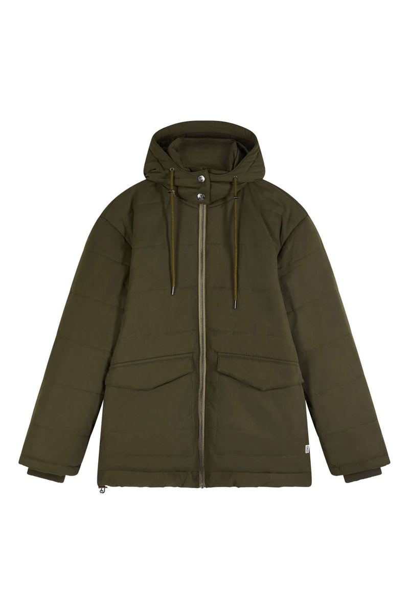 DAI - Water Resistant Organic Cotton Puffer Jacket Khaki