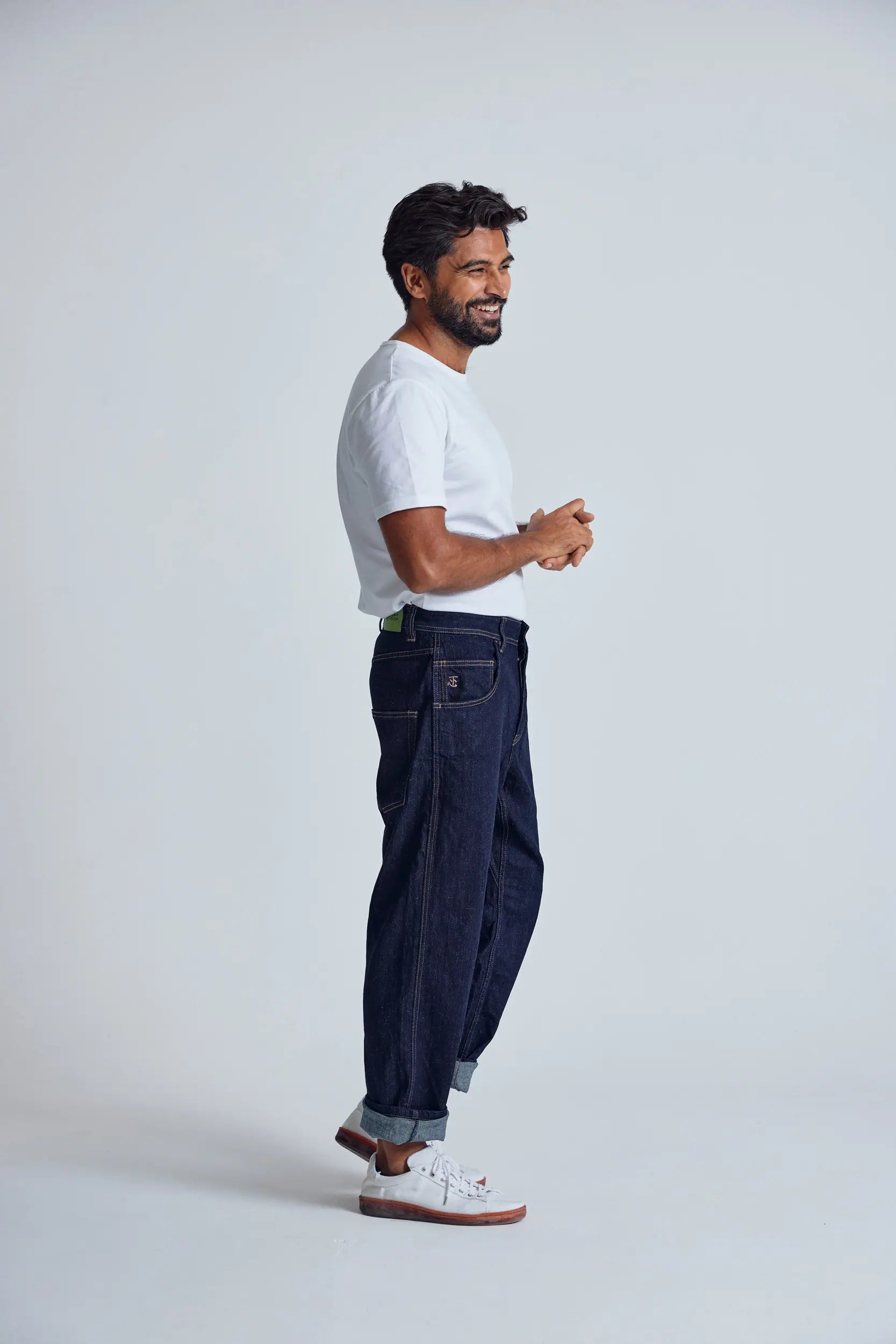 CURRY Rinse - Loose Fit Recycled Cotton Blend Jeans by Flax & Loom