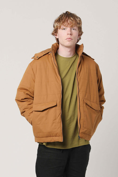 DAI - Water Resistant Organic Cotton Puffer Jacket Tobacco