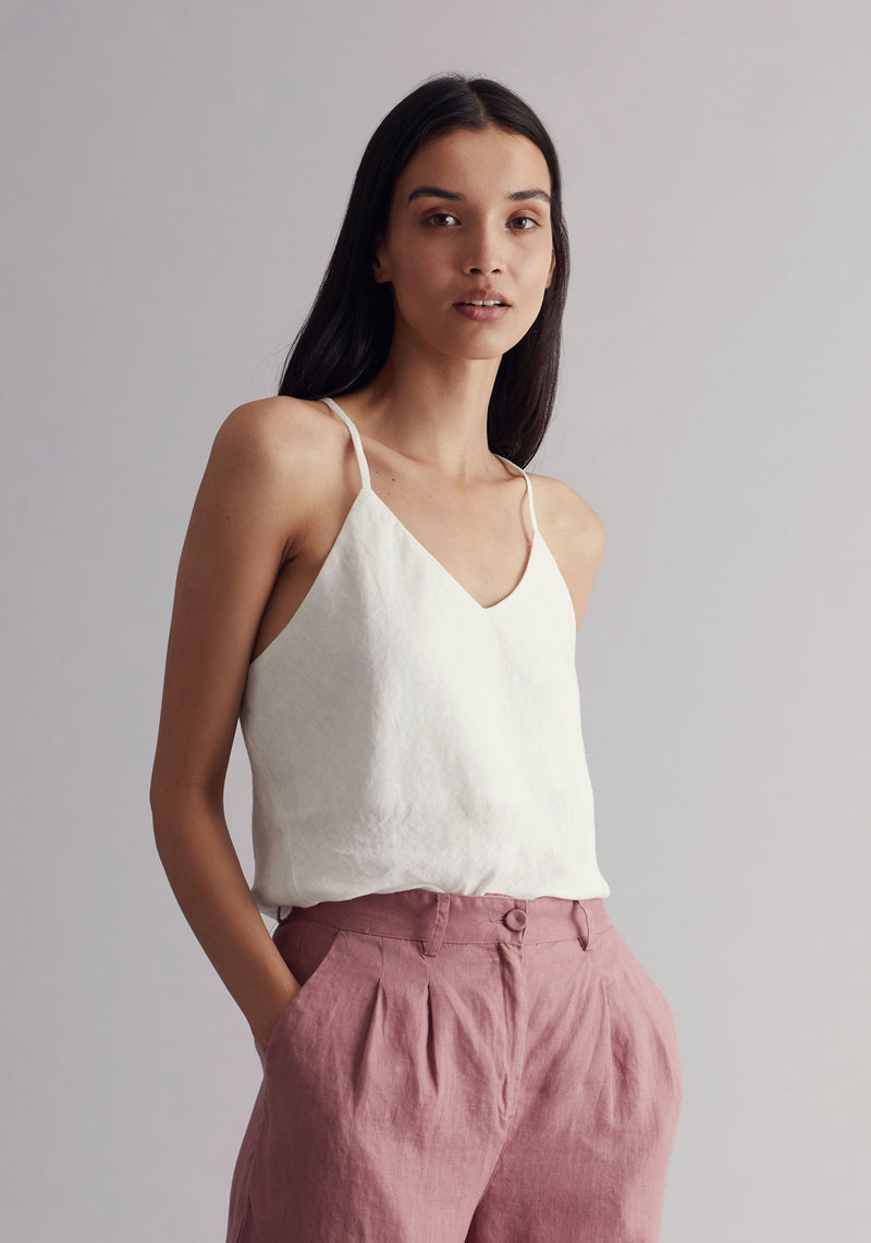 FLEUR Organic Linen Camisole - Off White