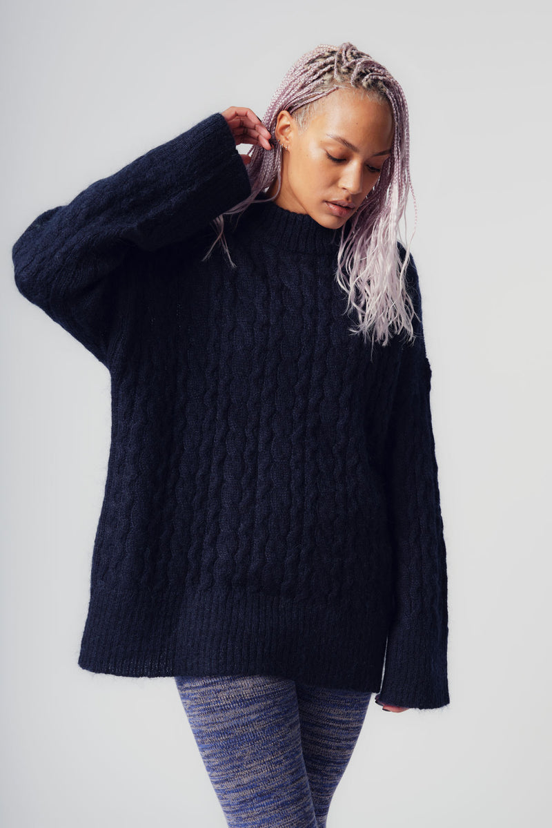 FUJI - Mohair Blend Jumper Navy