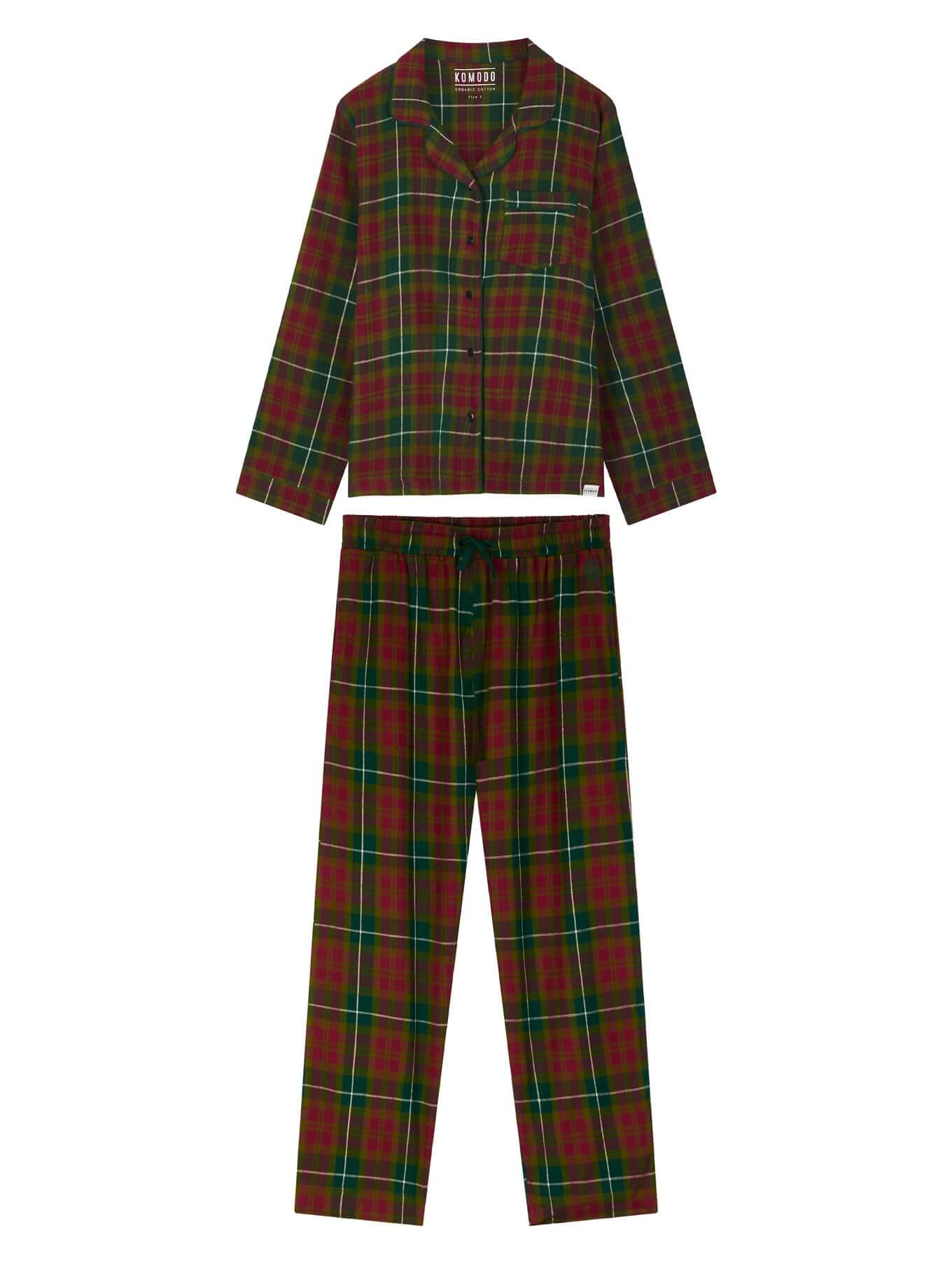JIM JAM Womens - GOTS Organic Cotton Pyjama Set Green