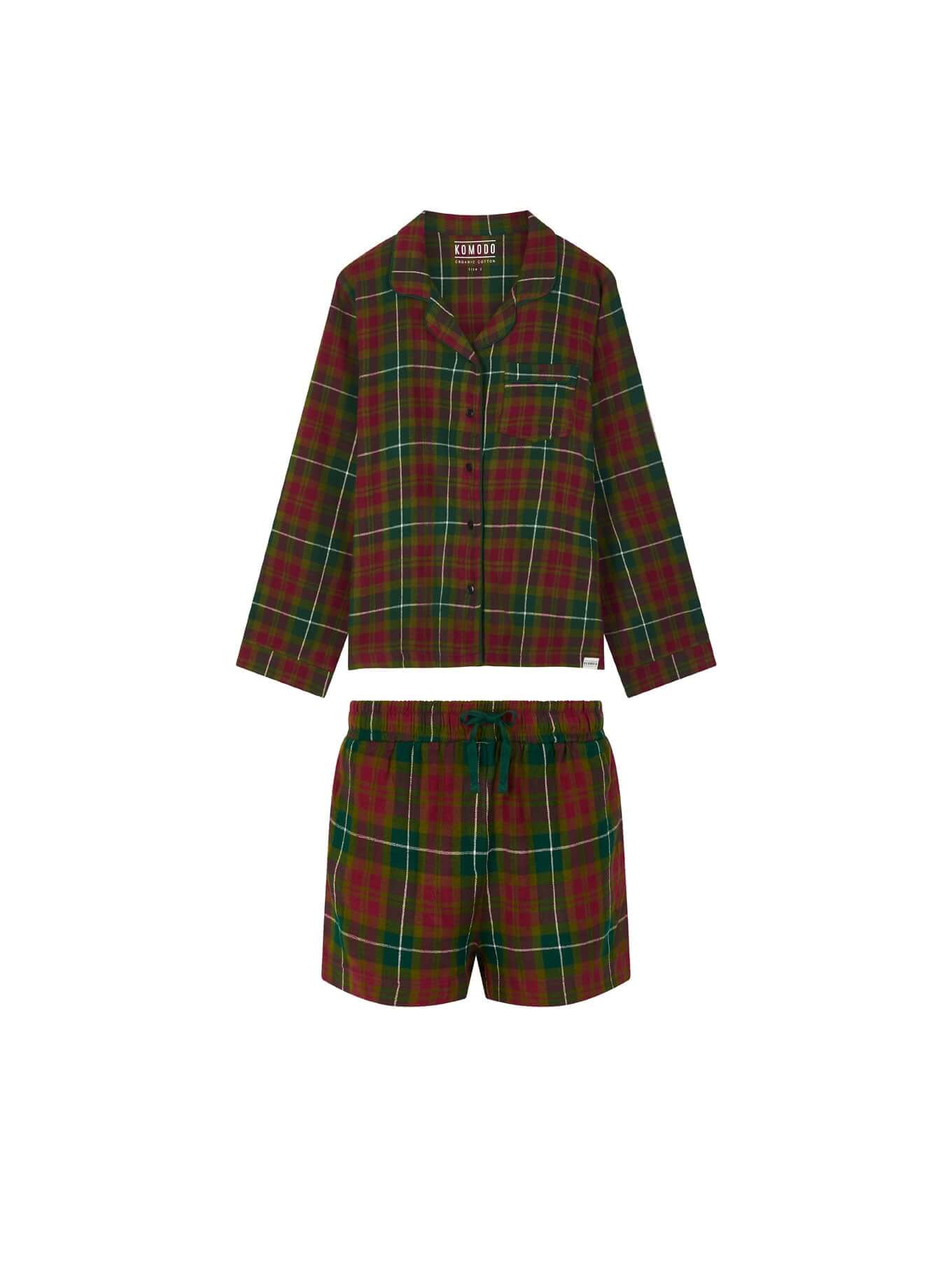 JIM JAM Womens - GOTS Organic Cotton Pyjama Shorts Set Green