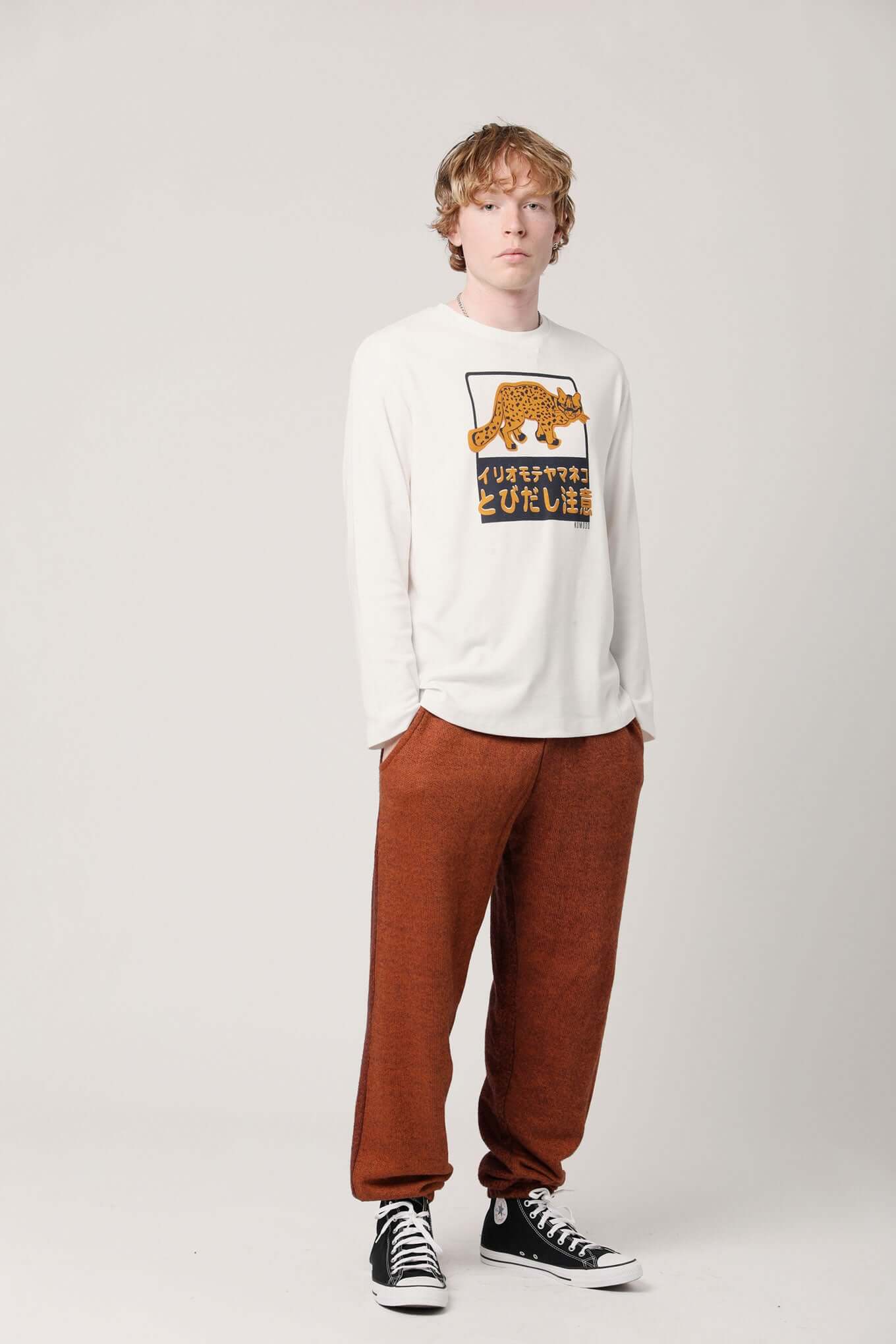 HAKON IRIOMOTE CAT  - Organic Cotton Tee Off White