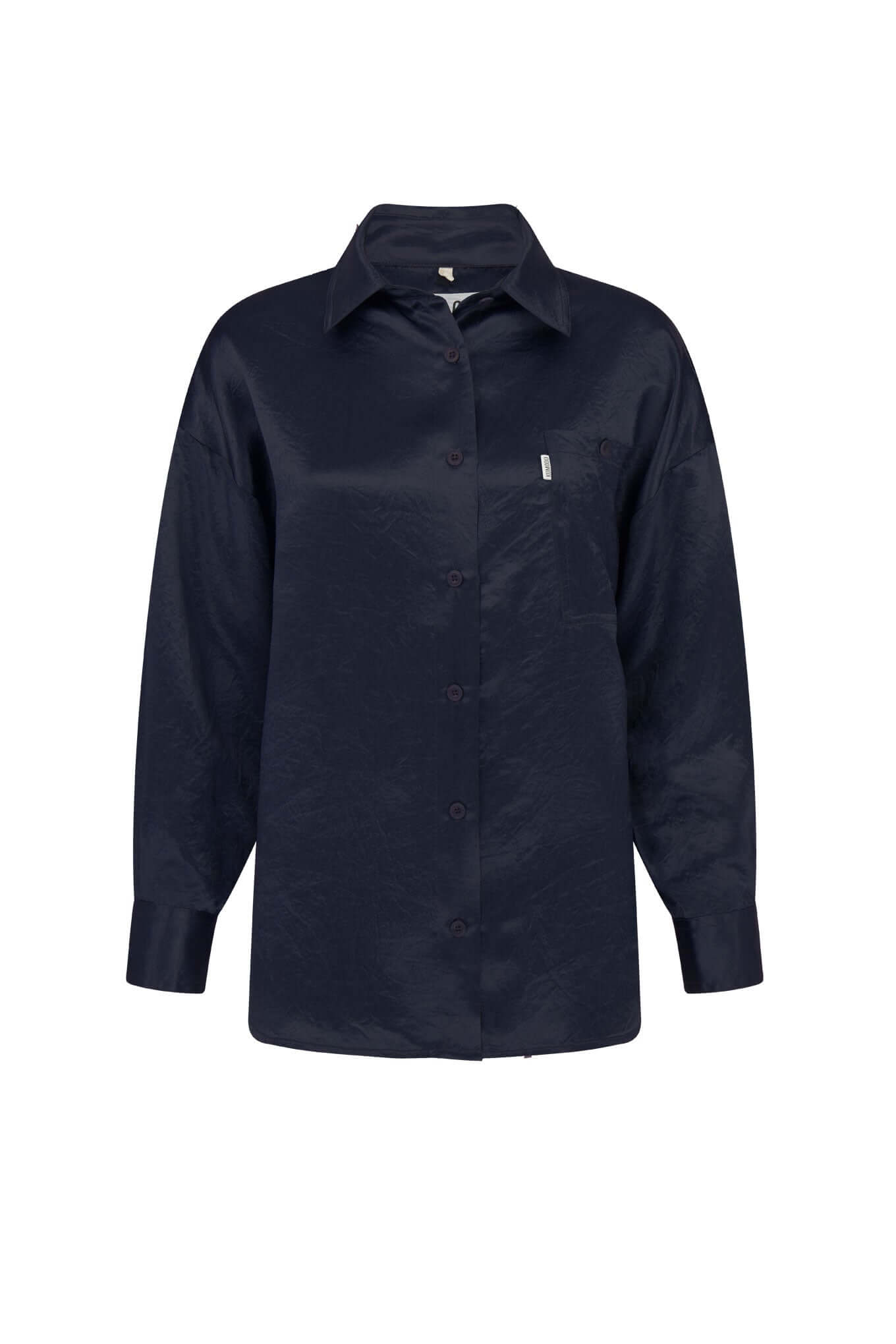 HANAKO - Vegan Silk Shirt Navy