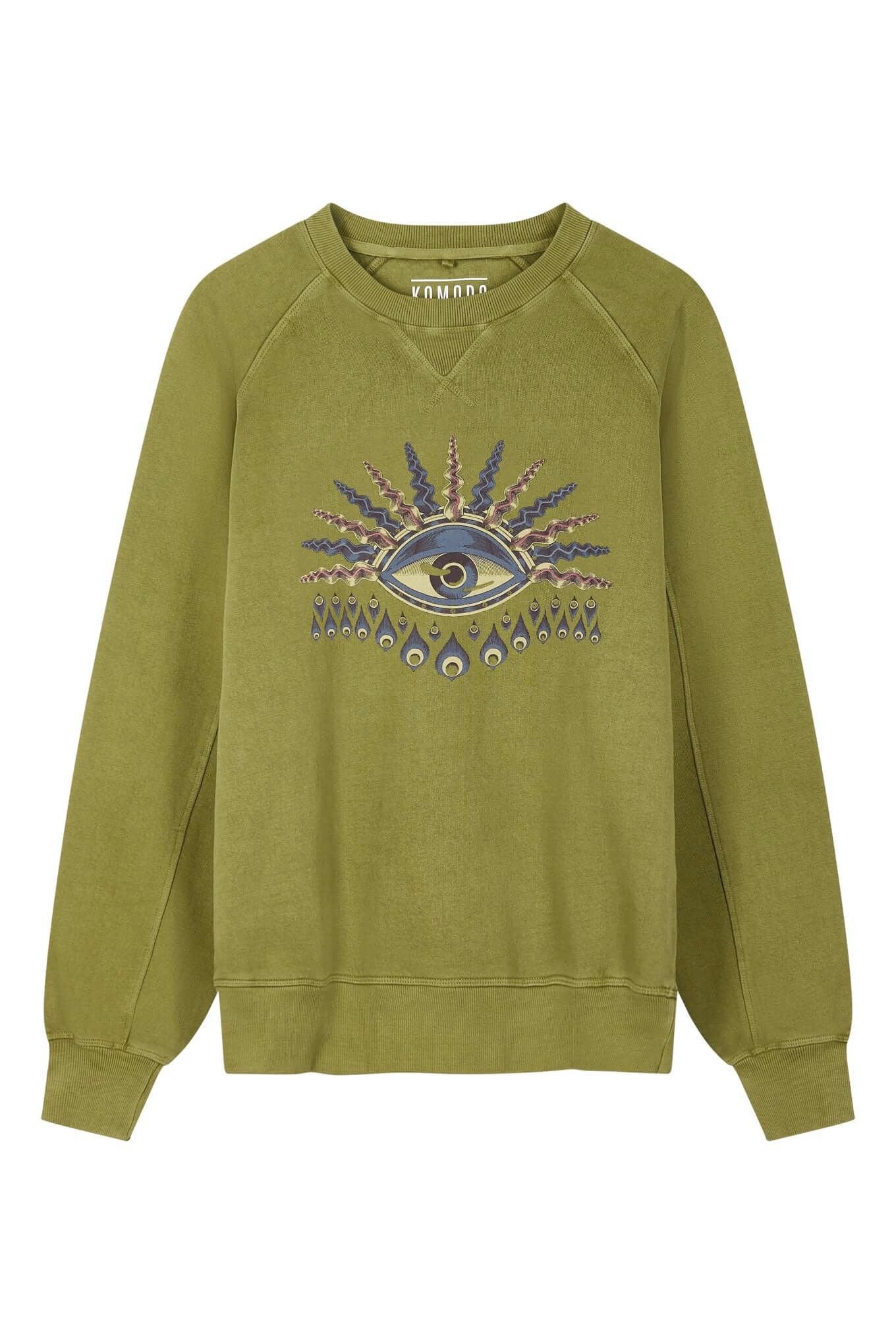 ANTON Komodo Eye  - Organic Cotton Sweat Olive