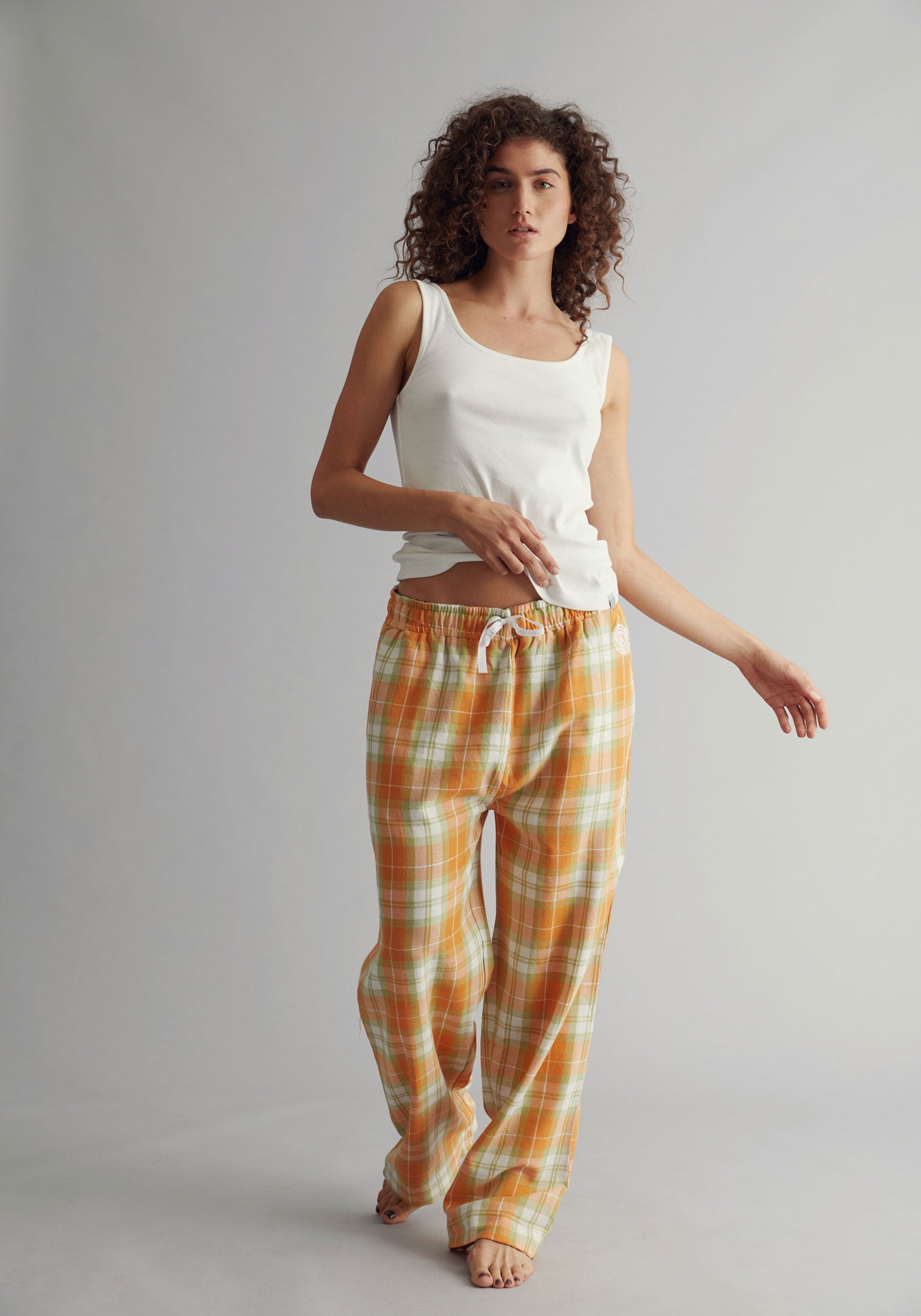 JIM JAM Pyjama Trousers Set Womens - GOTS Organic Cotton Orange - Komodo  Fashion