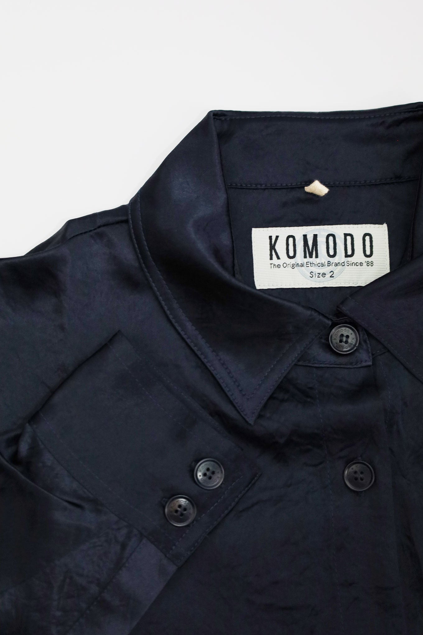 HANAKO - Vegan Silk Shirt Navy