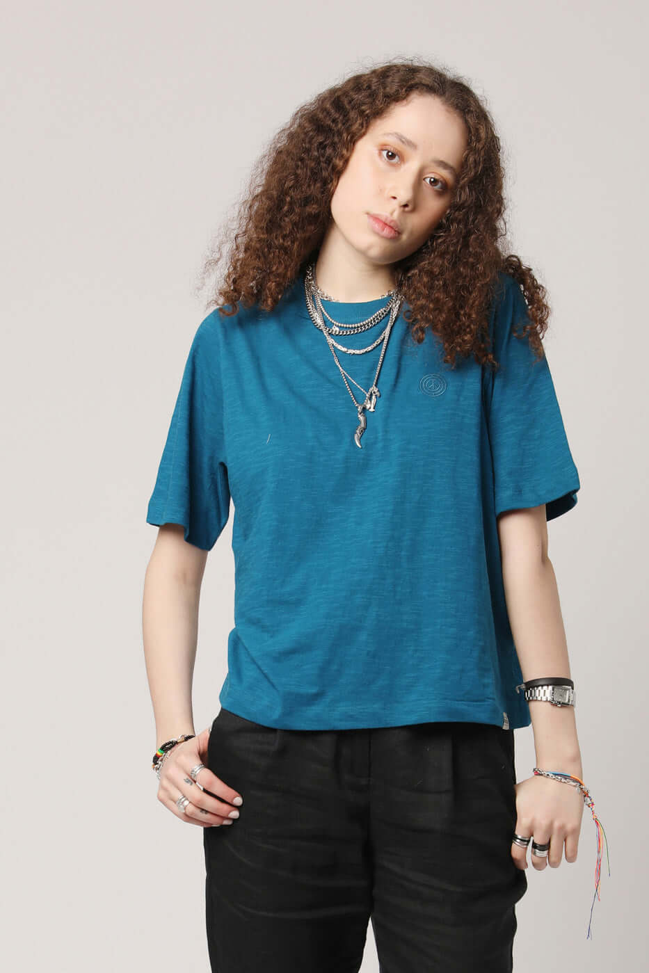 INGA Tee - GOTS Organic Cotton Teal Blue