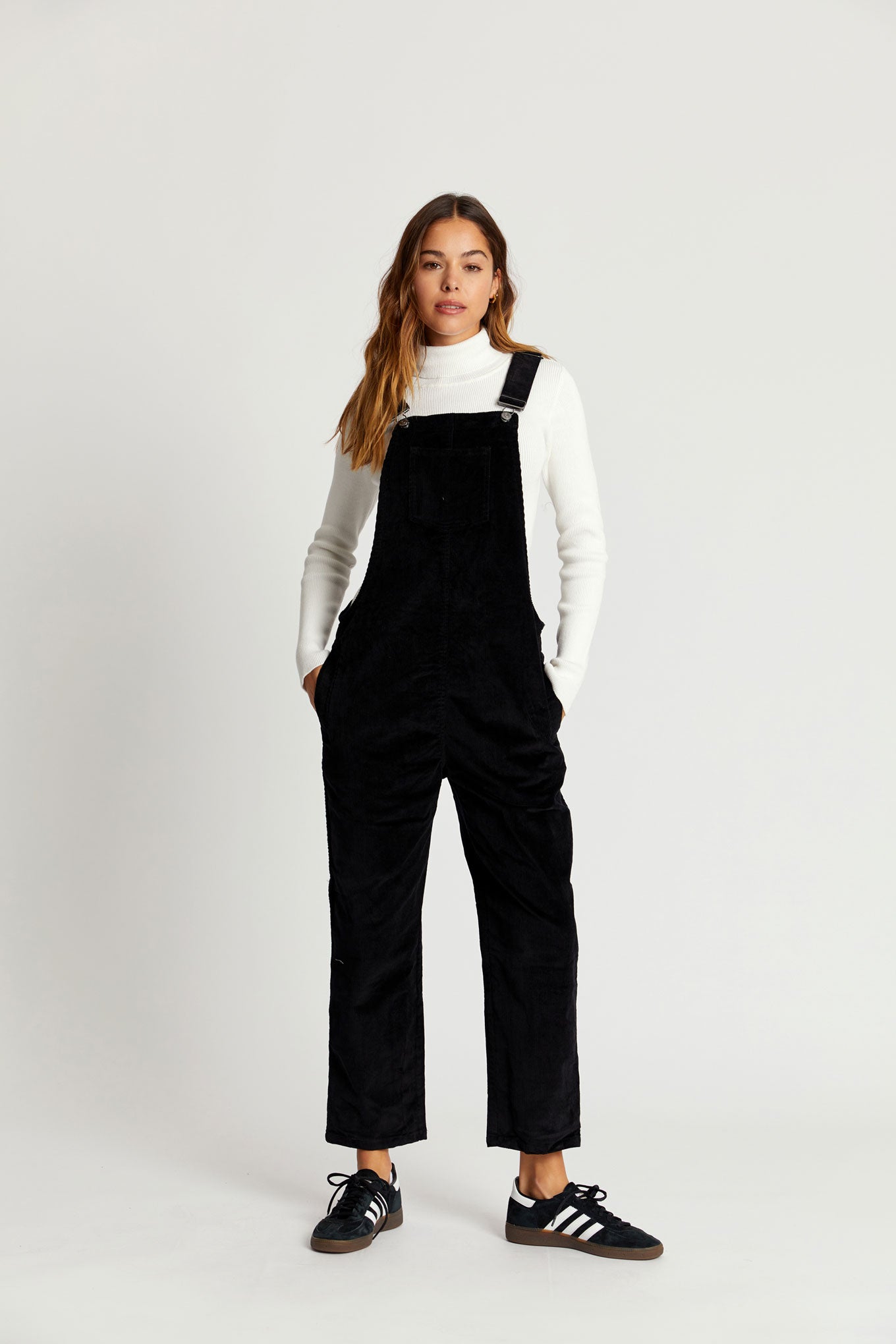 JOY - Organic Cord Dungaree Black