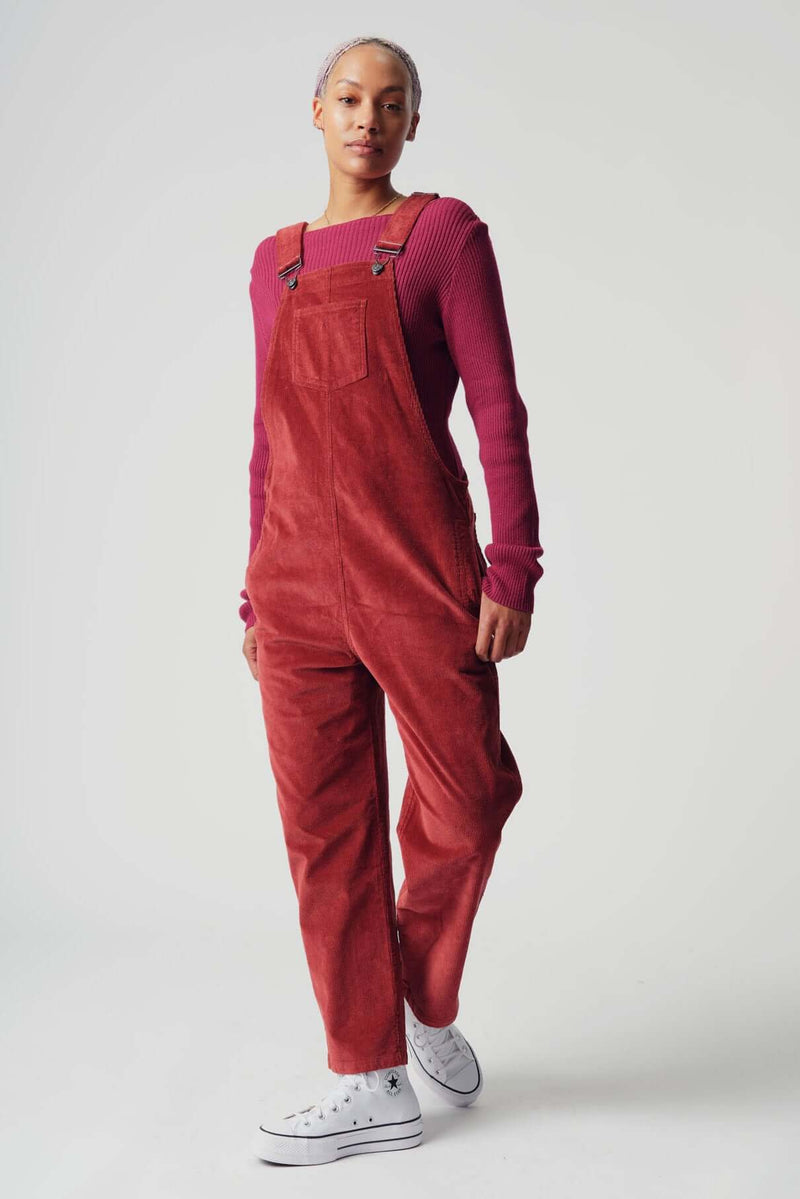 JOY Womens Organic Cotton Dungaree Red - Komodo Fashion