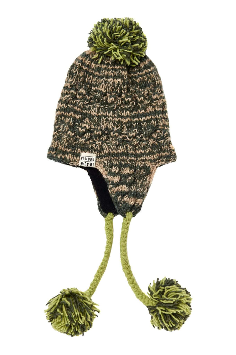 GIN - Fleece Lined Lambswool Hat Green Space