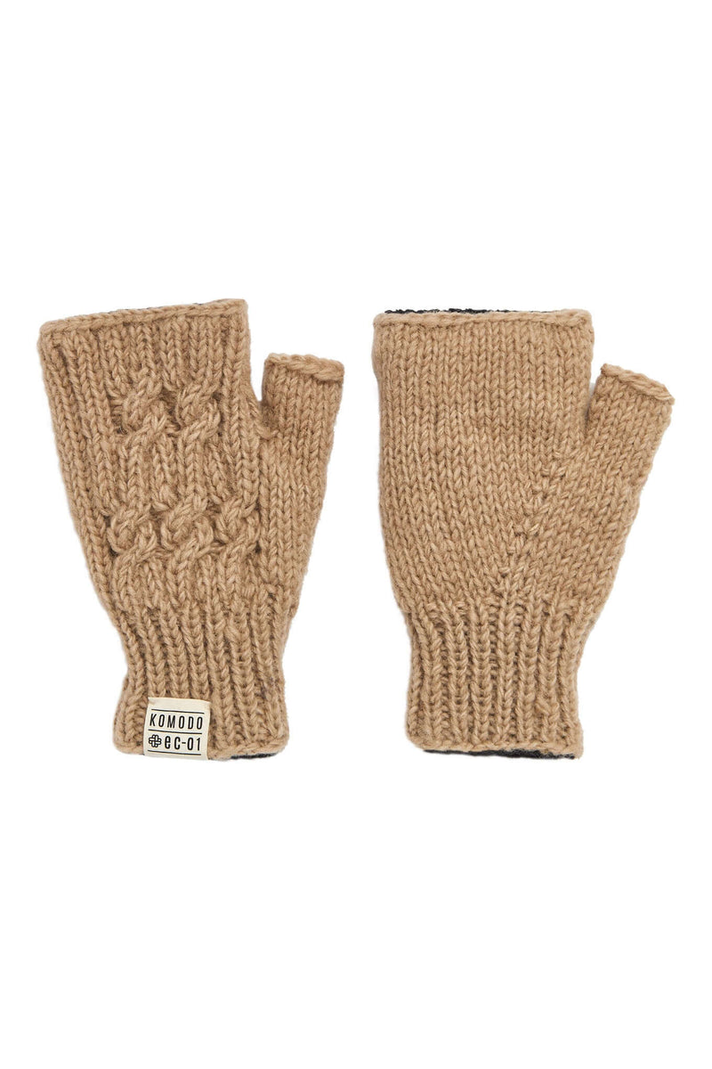 ENA - Fleece Lined Lambswool Mittens Putty