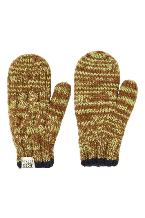 HAYA - Fleece Lined Lambswool Mittens Space Brown