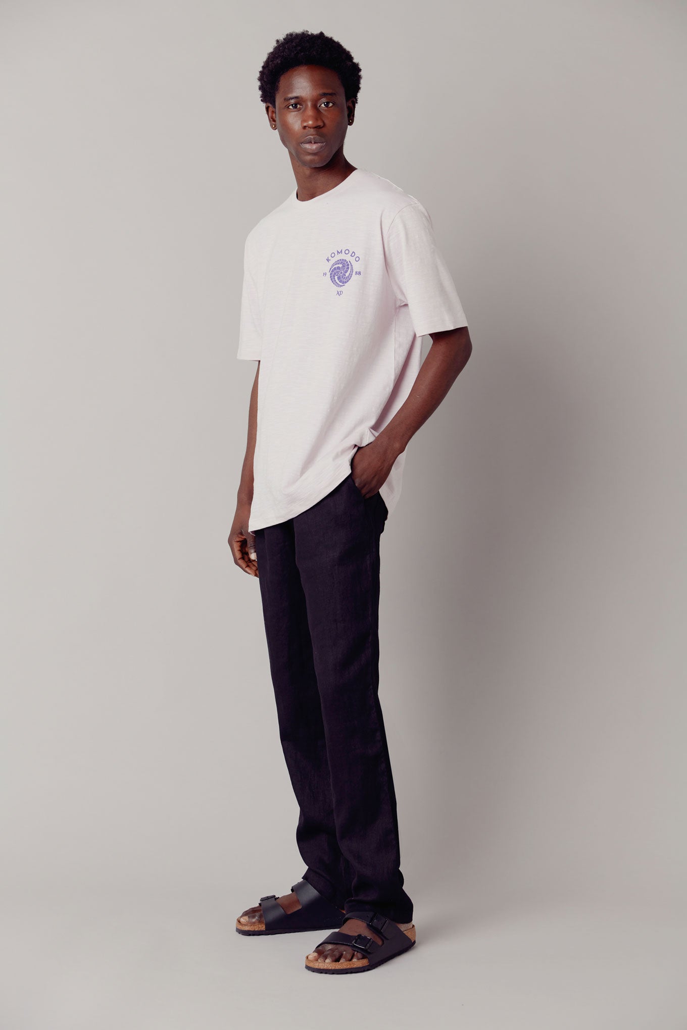 AUGUST Organic Linen Trouser Mens - Black