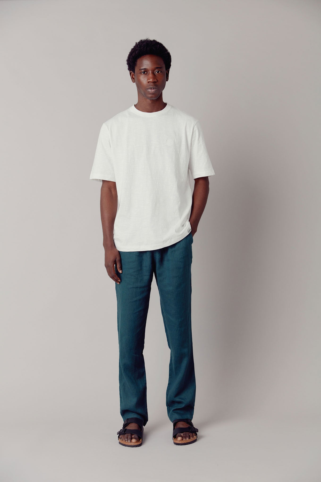 AUGUST Organic Linen Men's Trouser - Teal Green