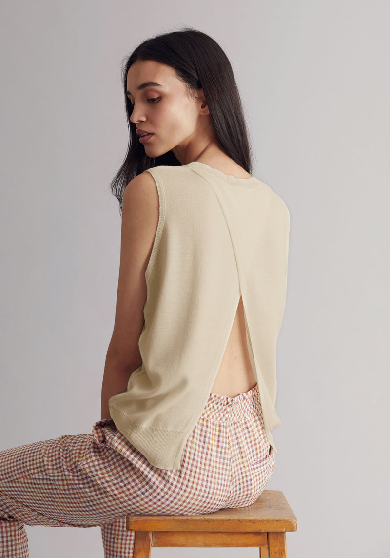 MILA Organic Cotton Vest - Off White