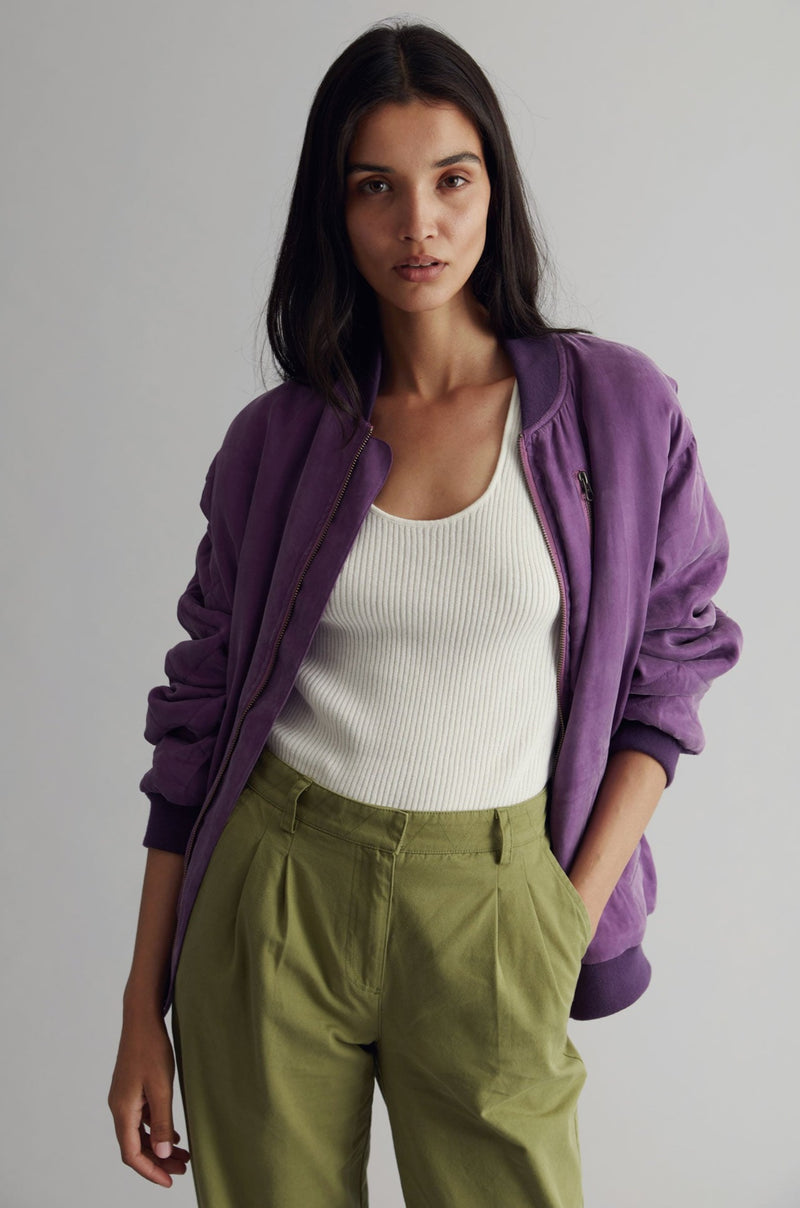MISTY Cupro Bomber - Purple