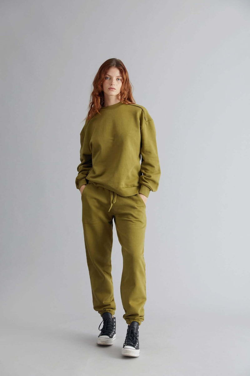 EVIE  -  Organic Cotton Jogger Olive