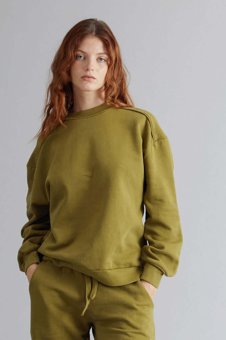 NAYLA - GOTS Organic Cotton Sweat Olive