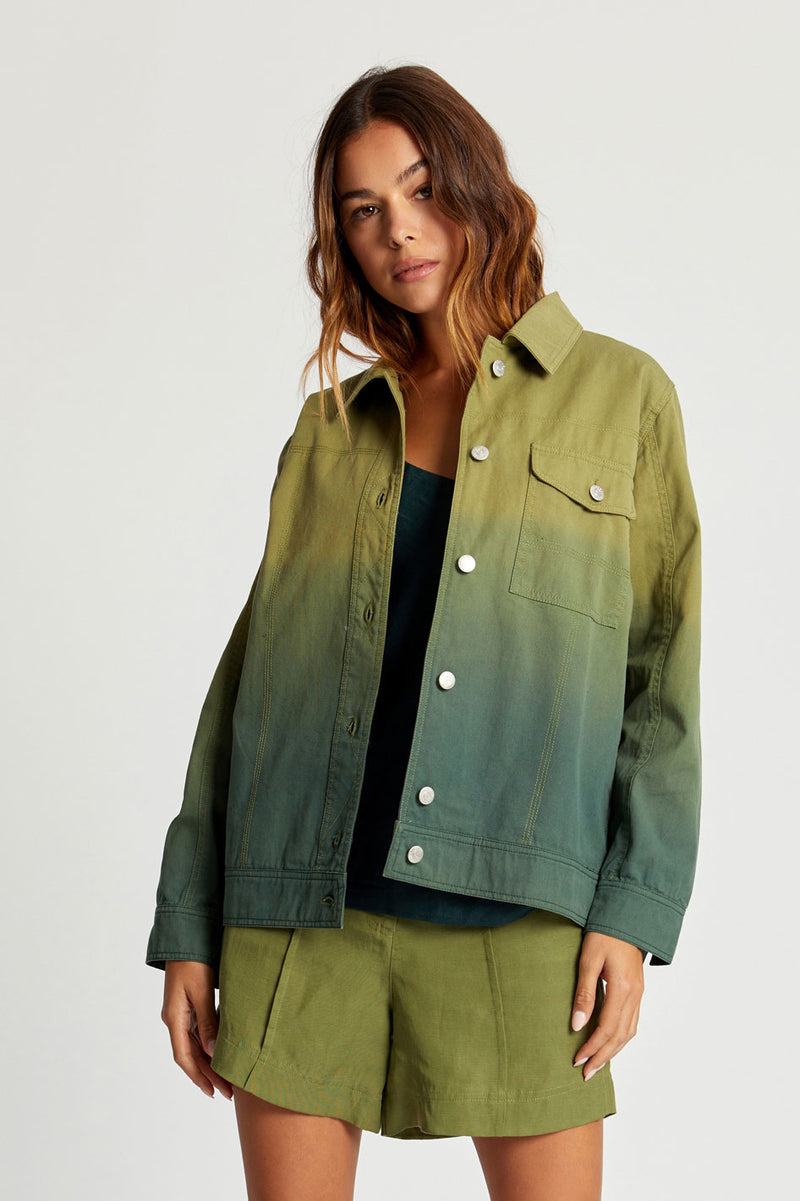 ORINO Dip Dyed Womens Jacket - Khaki Green