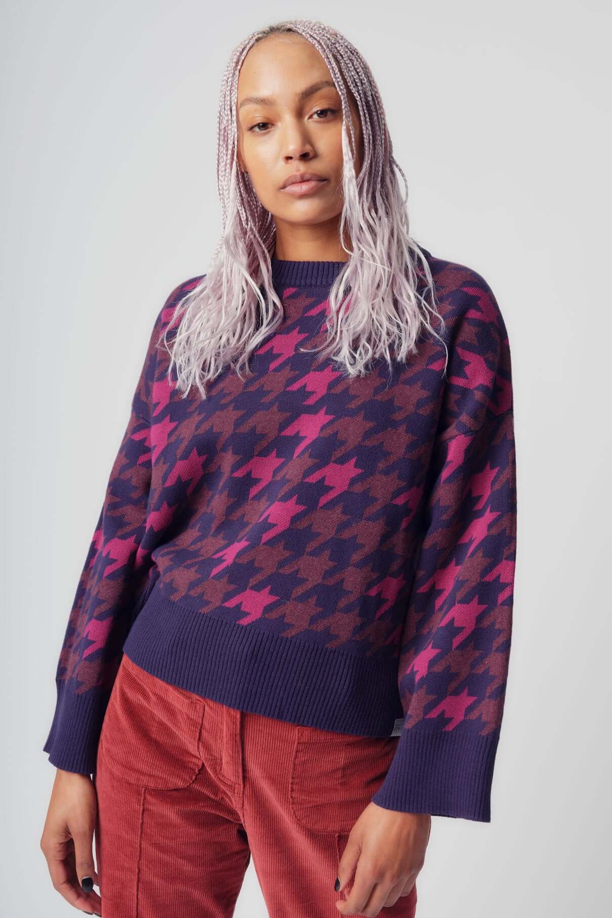 OZURO - GOTS Organic Cotton Jumper Fuchsia