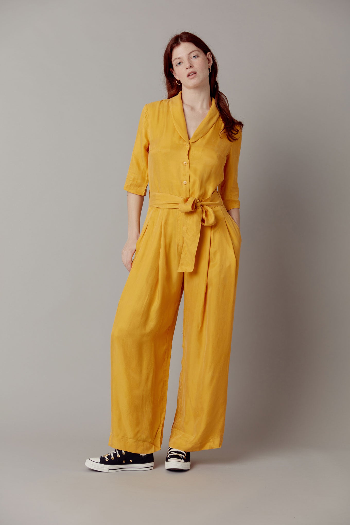 PLANET Cupro Jumpsuit - Amber