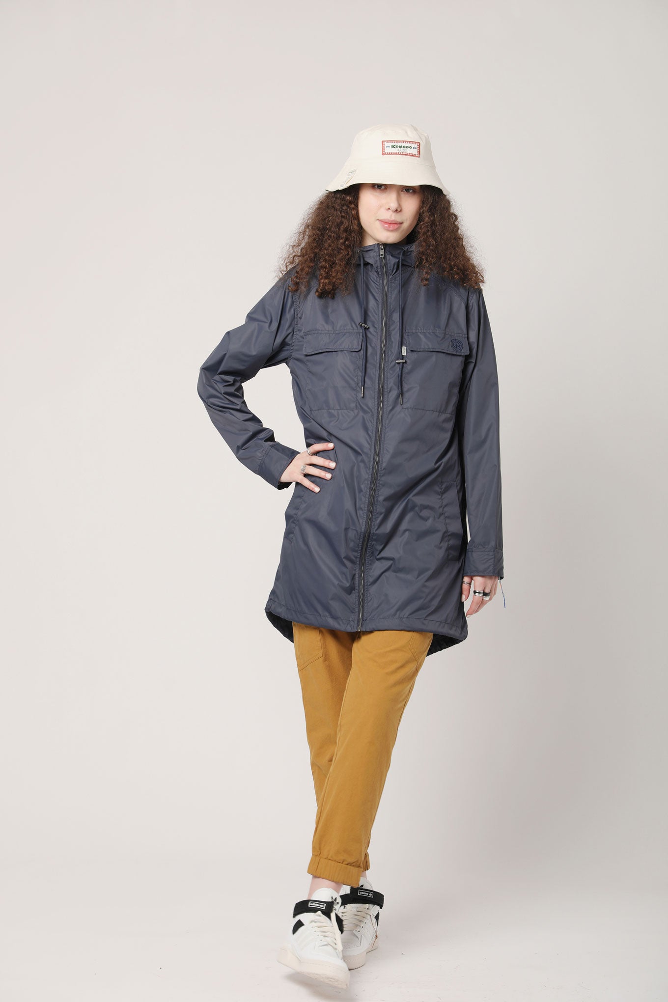 RIVER Recycled PET Water Resistant Rain Coat Navy