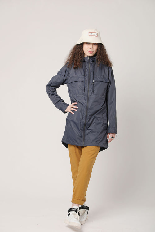 RIVER Recycled PET Water Resistant Rain Coat Navy