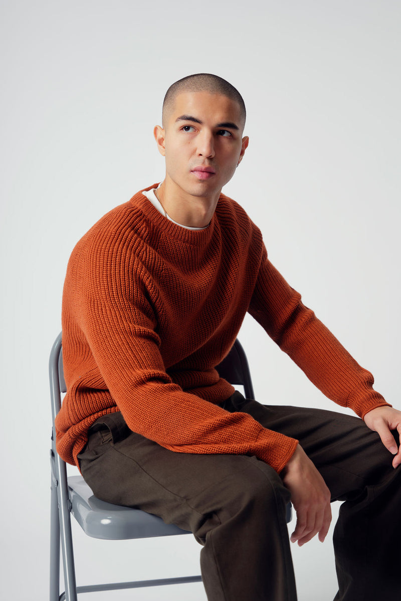 SERGIO - Fine Merino Jumper Tobacco
