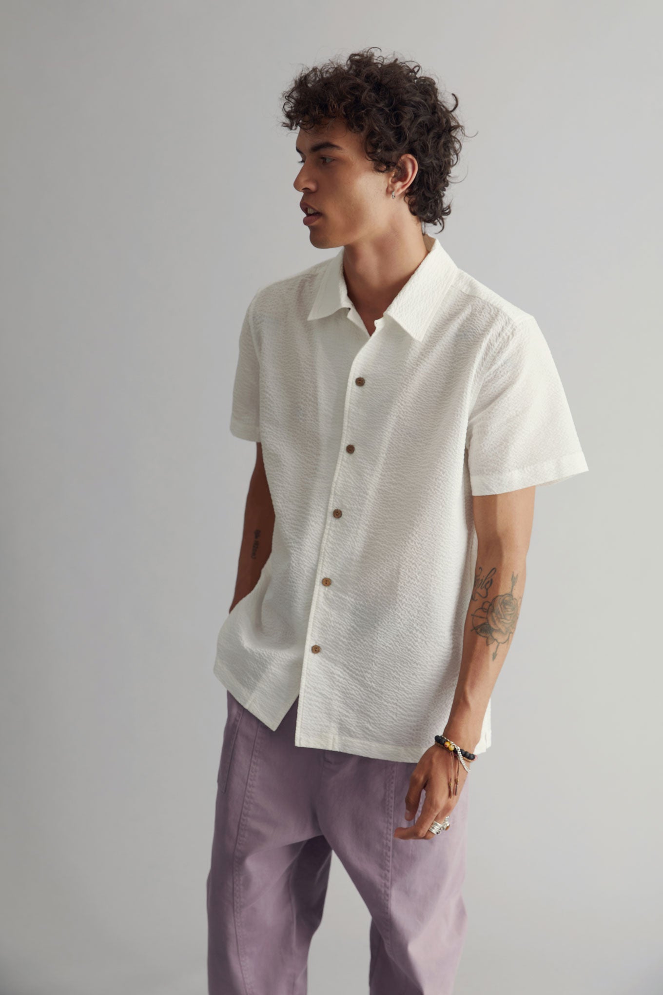 SPINDRIFT Organic Cotton Shirt Mens - Off White