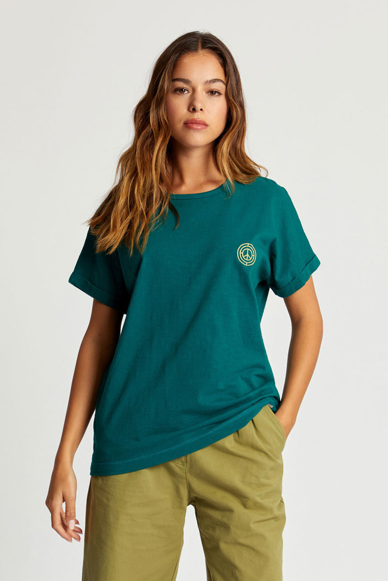 SUNRISE Tee -  GOTS Organic Cotton Teal Green