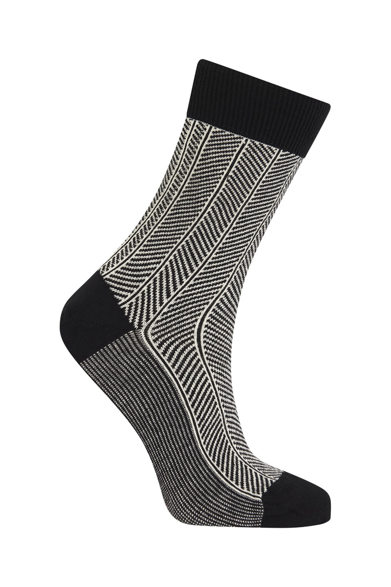 HERRINGBONE - Organic Cotton Socks Black