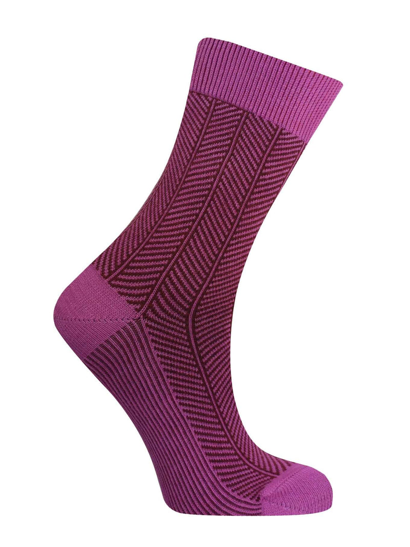 HERRINGBONE - Organic Cotton Socks Fuschia