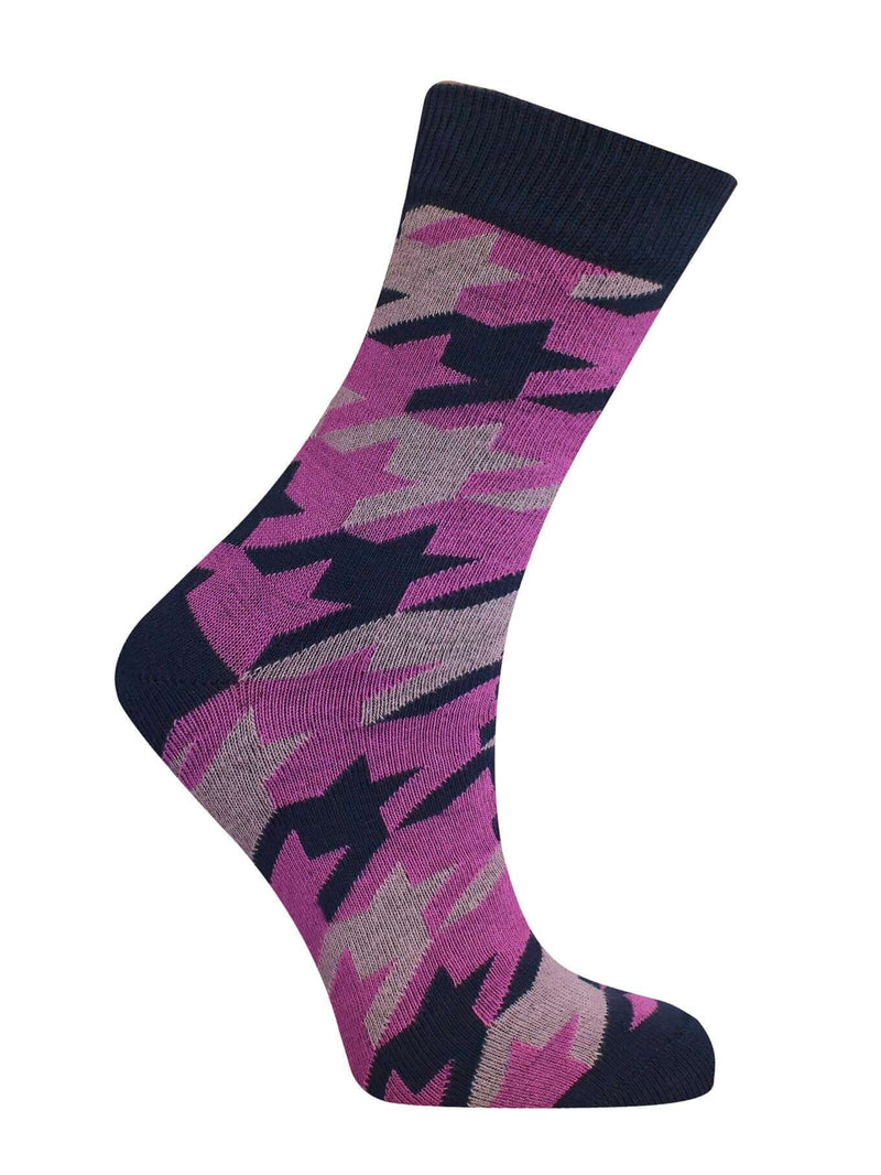 HOUNDSTOOTH  - Organic Cotton Socks Rose