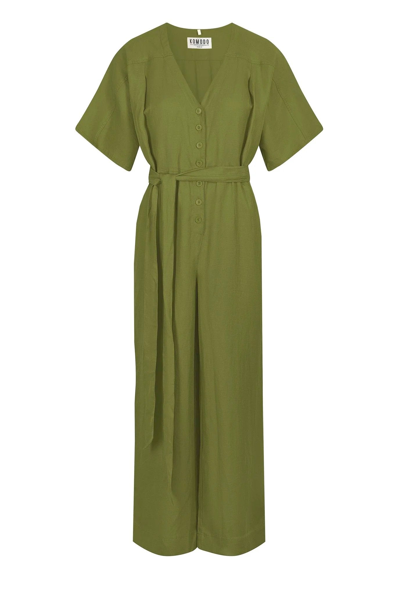 ASTIR - Tencel Linen Jumpsuit Khaki Green