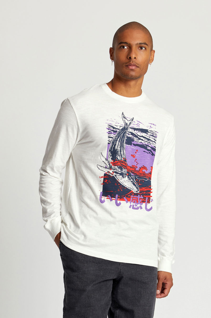 HAKON WHALE - Organic Cotton Tee Off White