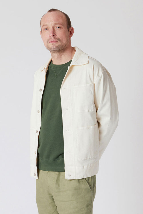 Coat - LARRY- Organic Cotton Jacket Off White